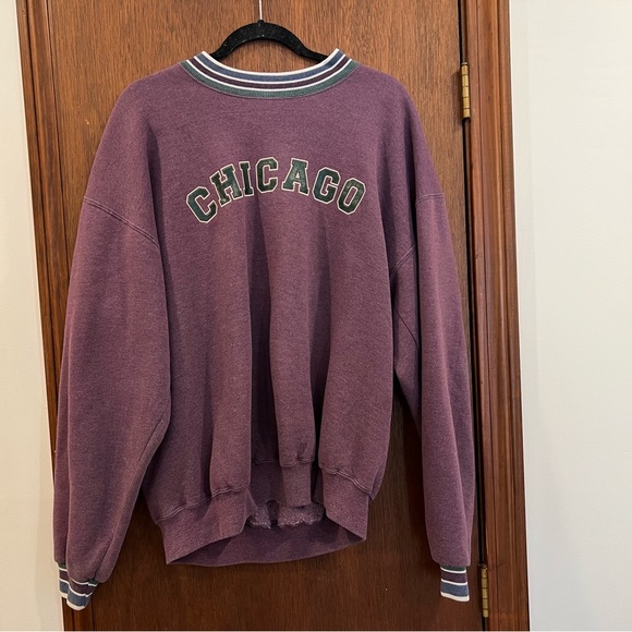 Vintage Chicago Ringer Crewneck Sweatshirt - Picture 1 of 6